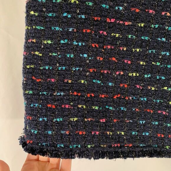 Talbots Knee Length Skirt Women's 8 Black Knit Side Zip Front Button Pockets - Picture 3 of 7